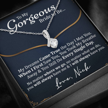 Personalized Gorgeous Bride To Be Alluring Beauty Necklace - Love You This Much